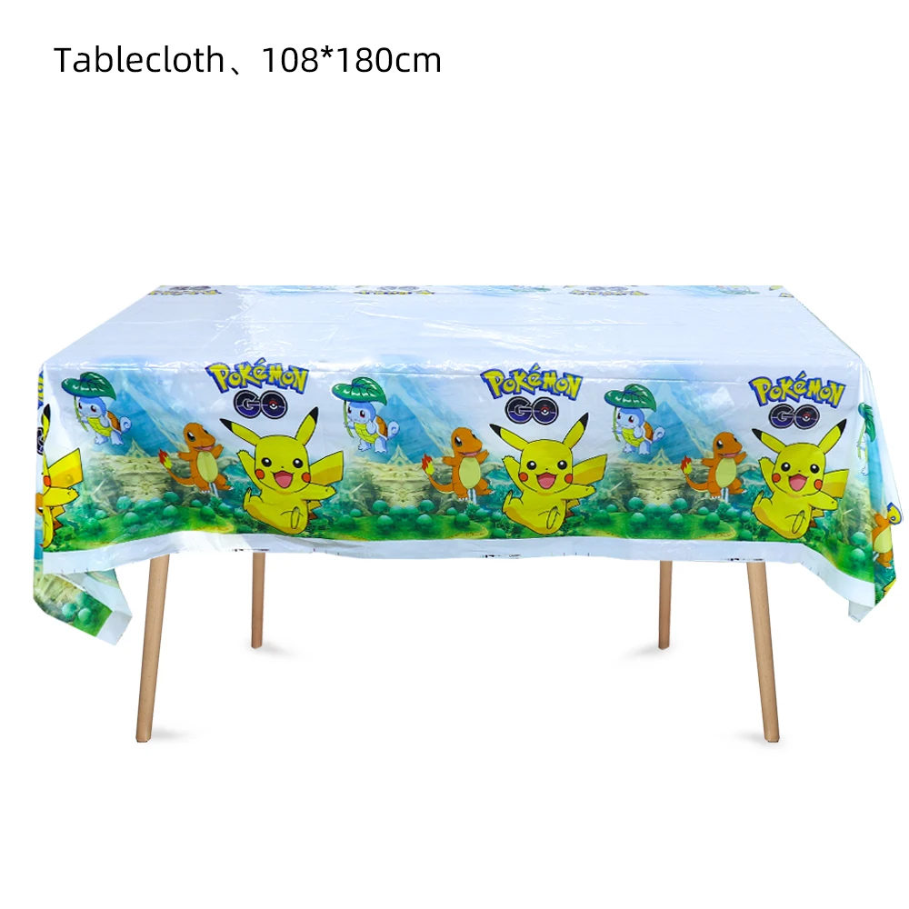 TAKARA TOMY Pikachu Pokemon Birthday Decoration Disposable Cutlery Cup Plate Napkin Tablecloth Bag Baby Shower Party Supplies