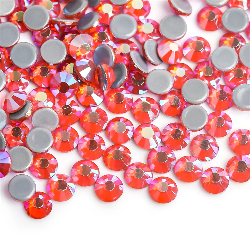 Vibrant Crystal AB Glass Hot Fix Rhinestones for Clothing and Garment Decoration