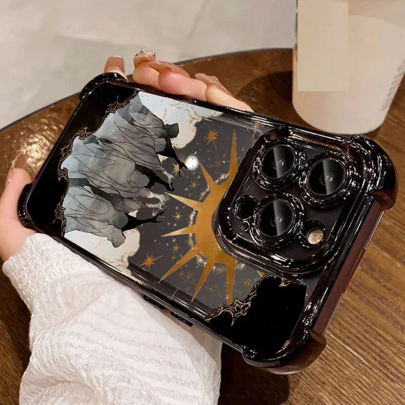 Luxury Solar System Sun Moon Star Plating Soft Phone Case