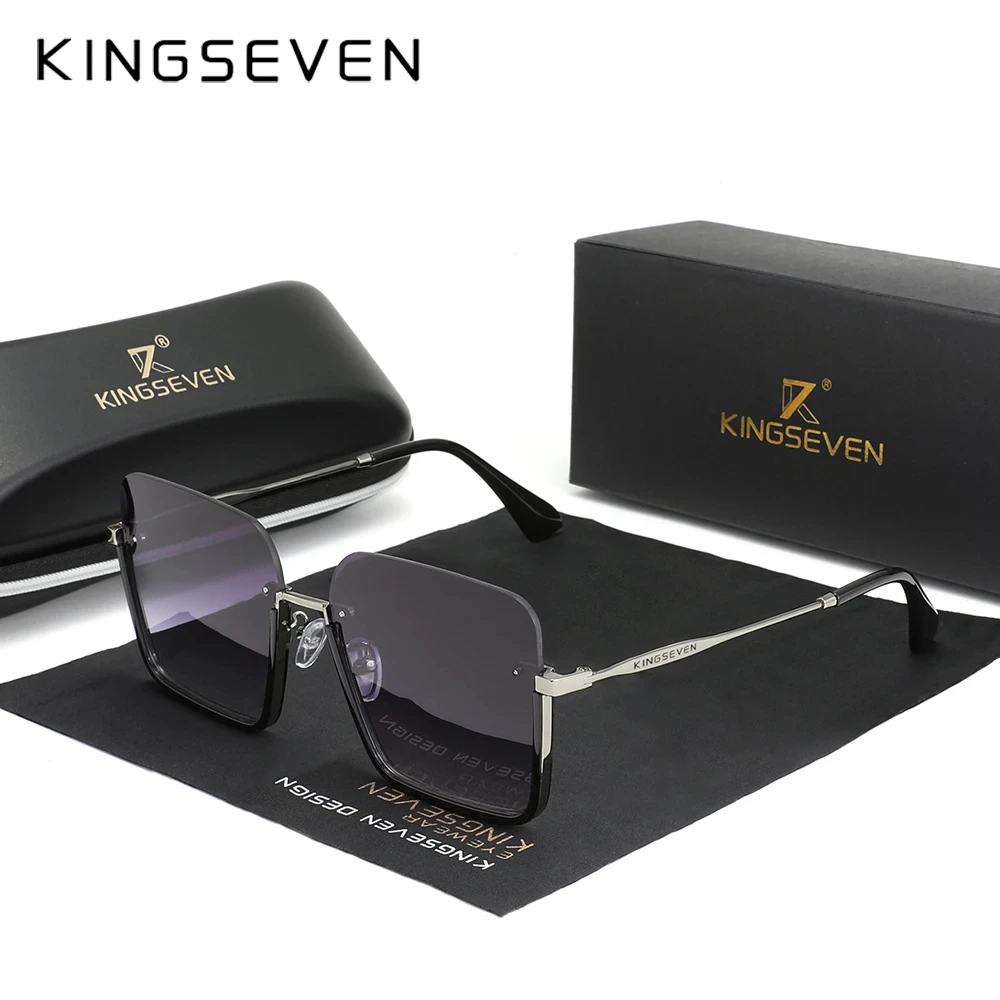 KINGSEVEN-New-Square-Women-s-Sunglasses-Party-Half-frame-Design ...