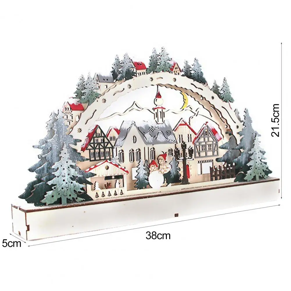 

Хороший долговечный светящийся орнамент, креативная форма, питание от батарейки, Рождественская елка, деревянные деревенские дома, улучшающая атмосферу