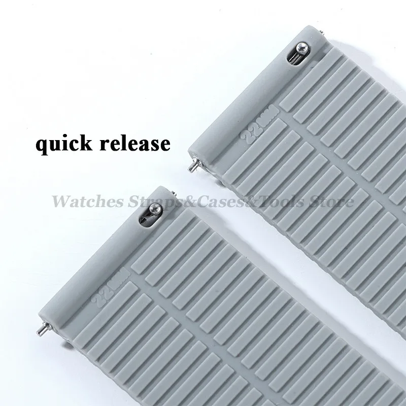 Premium Soft Silicone Quick Release Watch Band - Versatile Rubber Strap in Multiple Sizes
