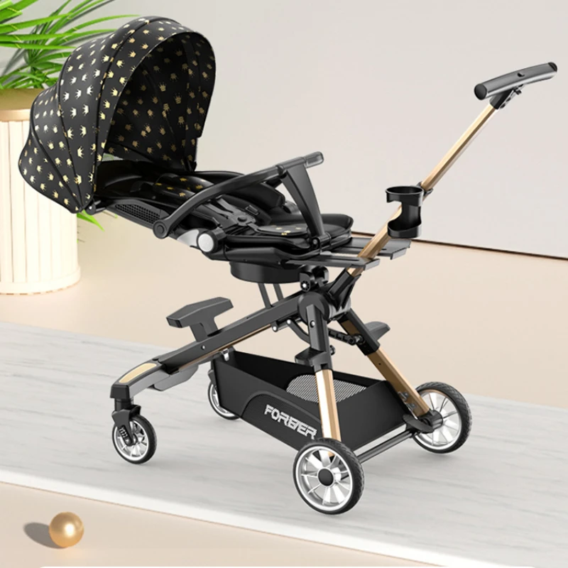 Lightweight Baby Stroller Foldable High Landscape Baby Carriage Multifunctional Stroller With music player and Night lighting baby stroller