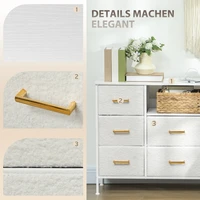 Комод, шкаф для хранения с 8 тканевыми ящиками, удлинитель, стальной каркас, ящик для прихожей, спальни, гостиной — изображение 4