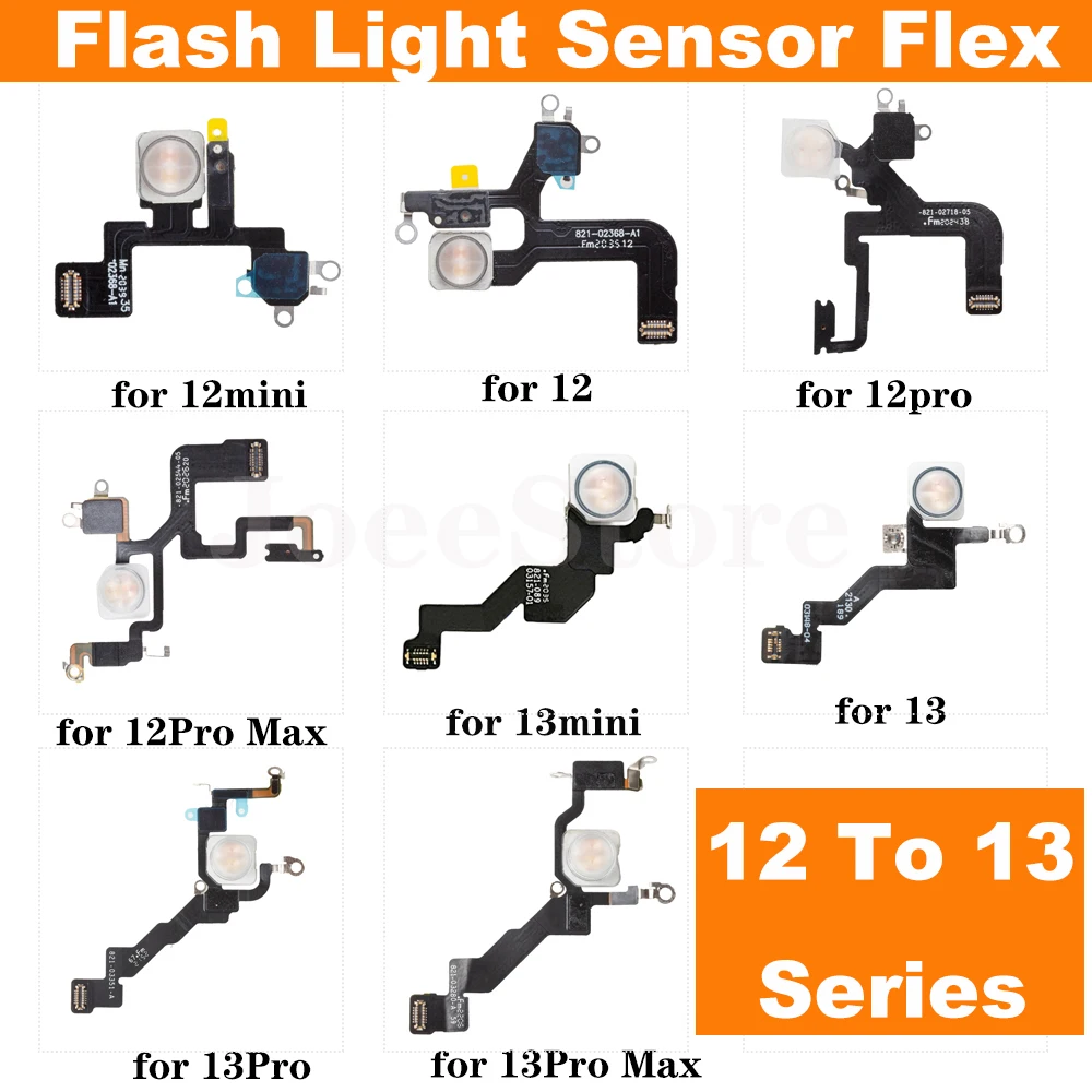 JoeeStore 근접 거리 주변 플래시 라이트 센서 LED 플렉스 케이블, 아이폰 13, 12 프로 맥스, 12 미니 수리 부품, 1 개 JoeeStore 근접 거리 주변 플래시 라이트 센서 LED 플렉스 케이블, 아이폰 13, 12 프로 맥스, 12 미니 수리 부품, 1 개