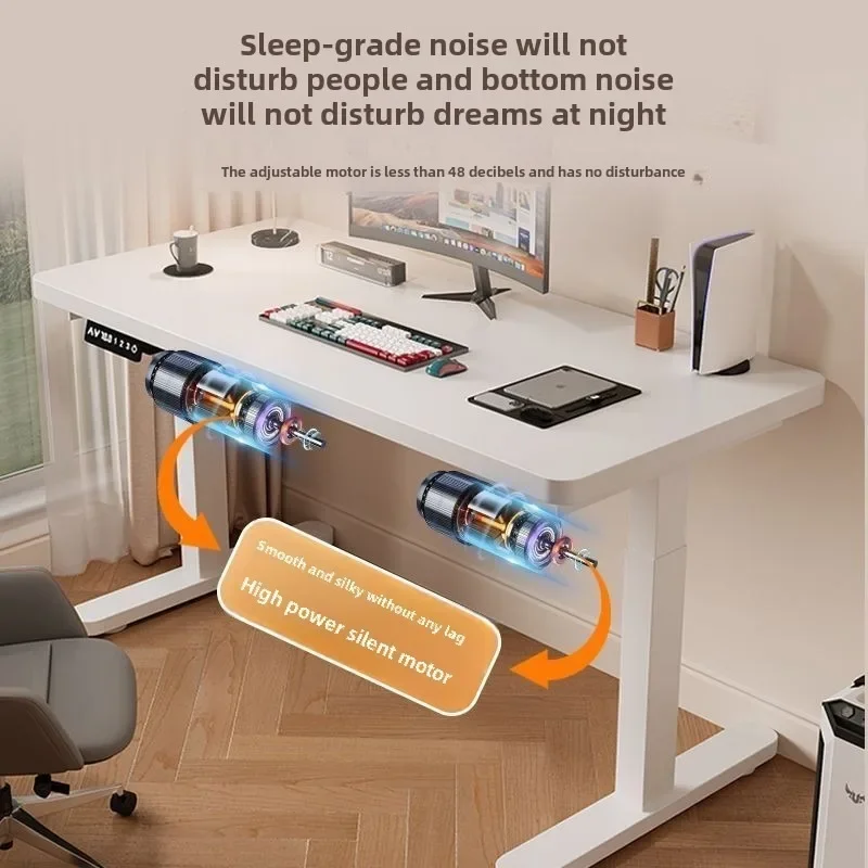 Solid Wood Electric Lifting Table Smart Computer Table Lifting E-sports Table Home Learning Office Desk Workbench Computer Desks