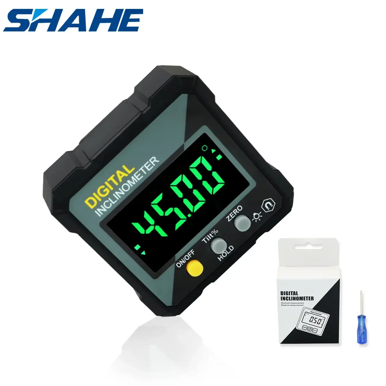 SHAHE Digital Electronic Level Digital Angle Fnder 4*90 &deg; Magnetic Inclinometer Protractor Precision Level Box for Woodworking level gauge,digital angle protractor,angle protractor,digital angle meter,woodworking measuring tool,angle measuring tool,digital level,digital inclinometer