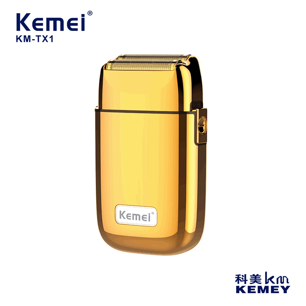 Kemei Men's Waterproof Shaver Metal Body Precision Trimming Double Blade Reciprocating Shaving Machine Rechargeable Razor KM-TX1