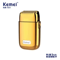 Kemei Men's Waterproof Shaver Metal Body Precision Trimming Double Blade Reciprocating Shaving Machine Rechargeable Razor KM-TX1 1