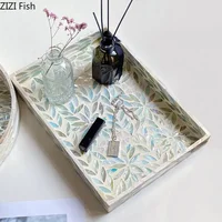 Colorful Shells Decorative Storage Tray Jewelry Earrings Organizer Trays Decorative Dresser Table Desktop Cosmetics Container 2