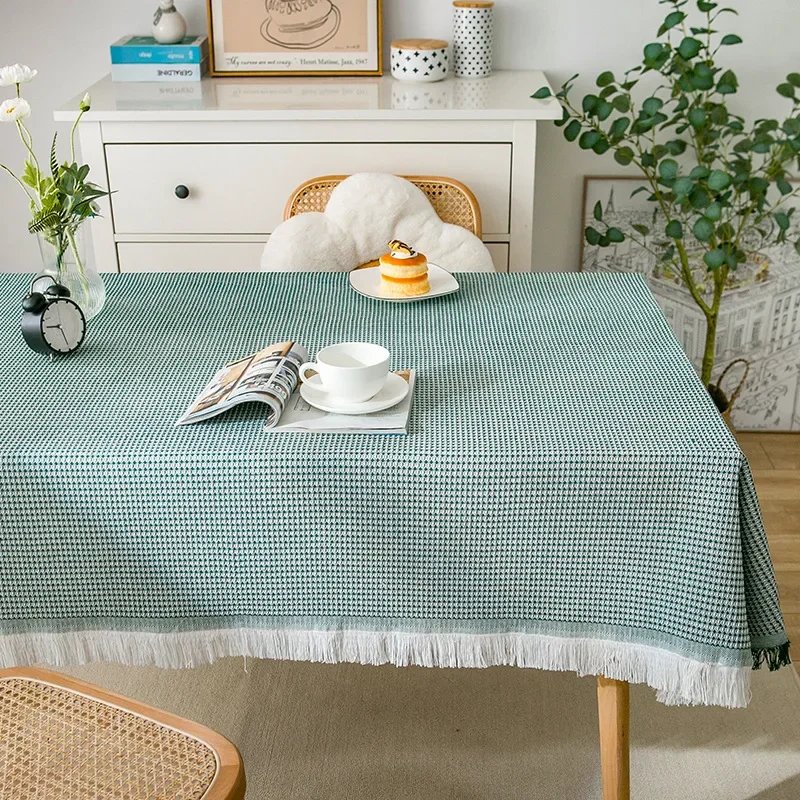

Cotton Linen Tablecloth Tassel Table Light Luxury Birthday Photo Long Table Decro Coffee Table Cloth