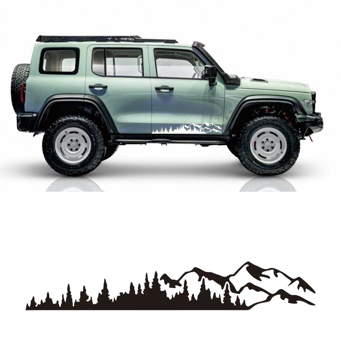 

Motorhome Side Body Window Bumper Sticker Large Mountain Tree Decal Sticker Decoration For Car RV Truck