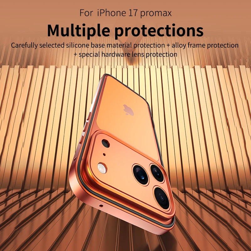 Sleek Aluminum Hybrid Silicone Shockproof Phone Case with Alloy Lens Protection