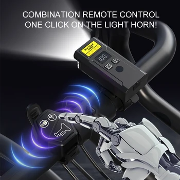 Bicycle Headlight with Horn Smart Light Sensor Bicycle Front Lamp Remote Control Bike Headlight Flashlight Bicycle Accessories 3
