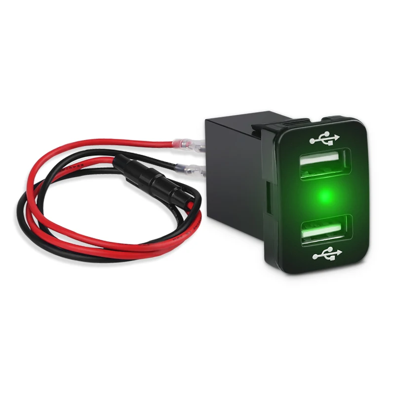 

5V 4.2a Dual Port USB Car Charger 2.1A+2.1A Led Display Light 12V 24V Fast Car Charger For Toyota Corolla Levin Prado REIZ Camry