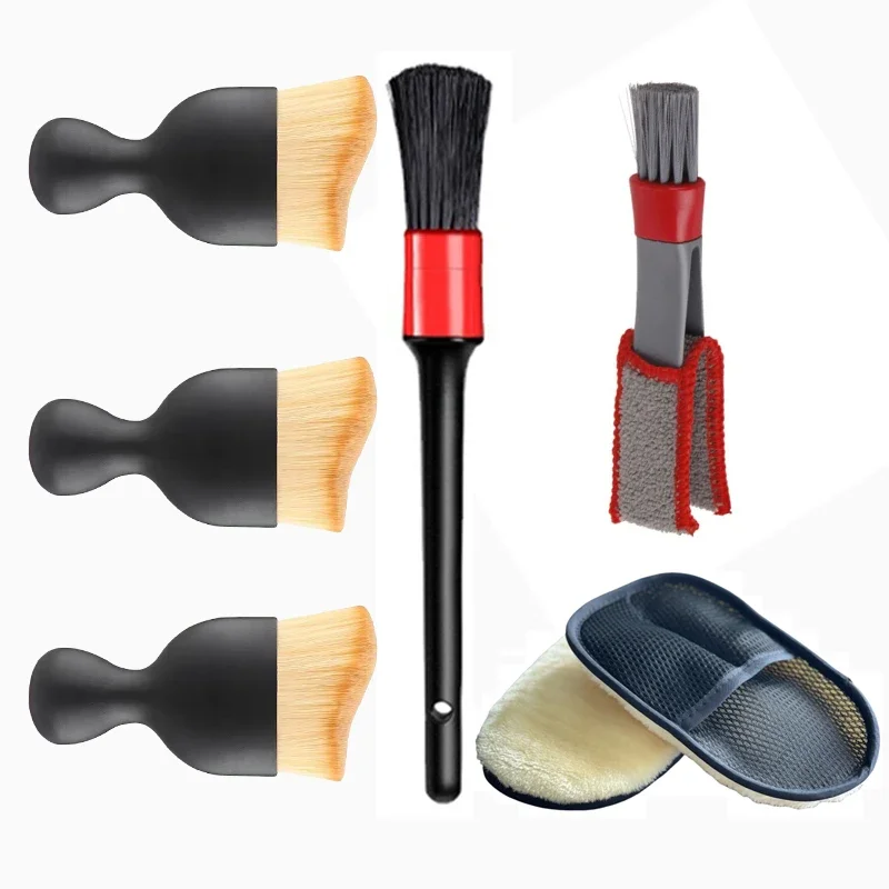 Car cleaning products, car washing tools set, brush cleaning brush, air conditioning outlet brush,wool car wash gloves, rag .