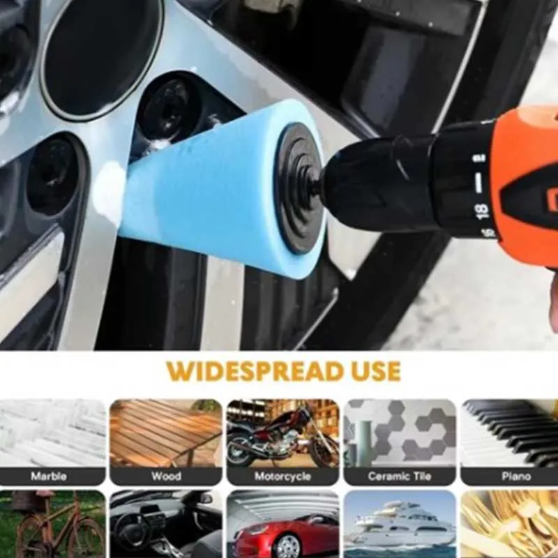 Car Hub Polishing Sponge Grinding Head Metal Plastic Grinding Conical Sponge Polishing Wheel 2pcs hub polishing sponge
