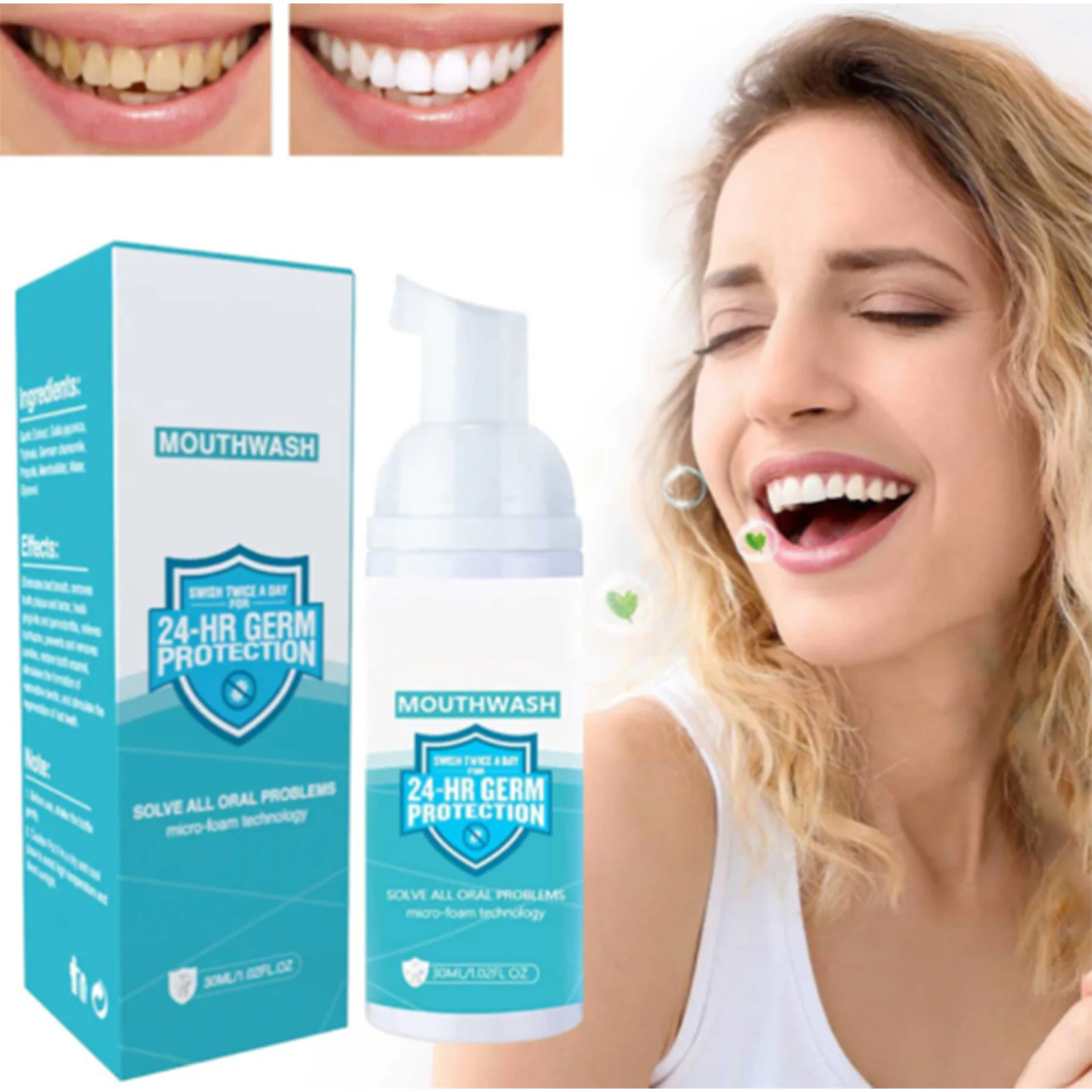 White Teeth Whitening Foam Toothpaste Keep Dental Oral Hygiene Natural