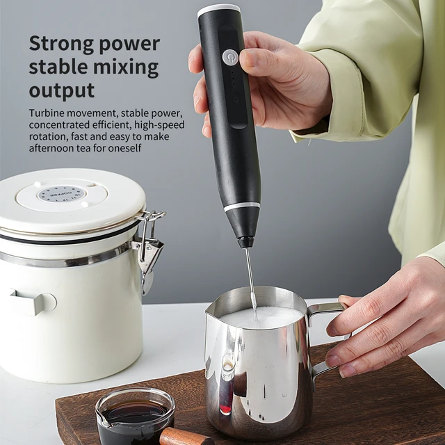 Potente montalatte Bacchetta Mini montalatte portatile Frusta Miscelatore per bevande ricaricabile per caffè Lattes 3