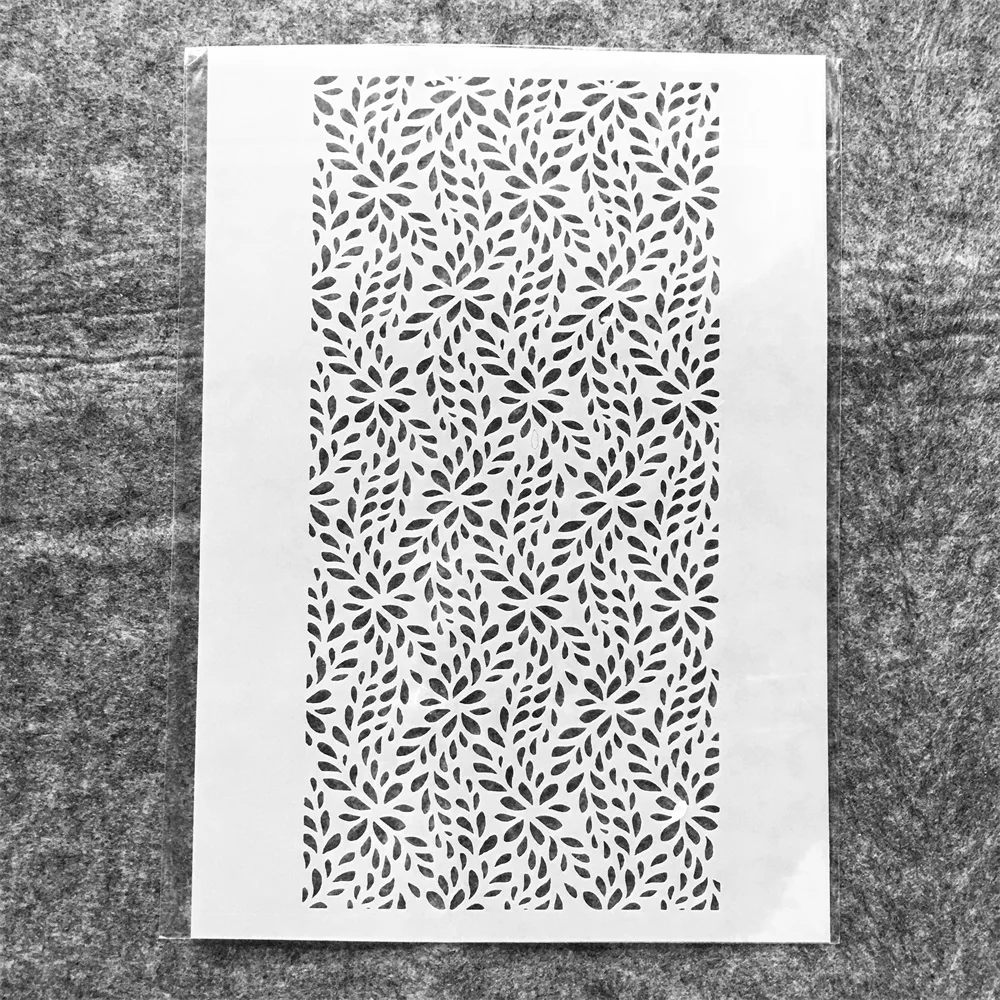 A4 29cm Leaves Geometry Texture DIY Layering Stencils Wall Painting