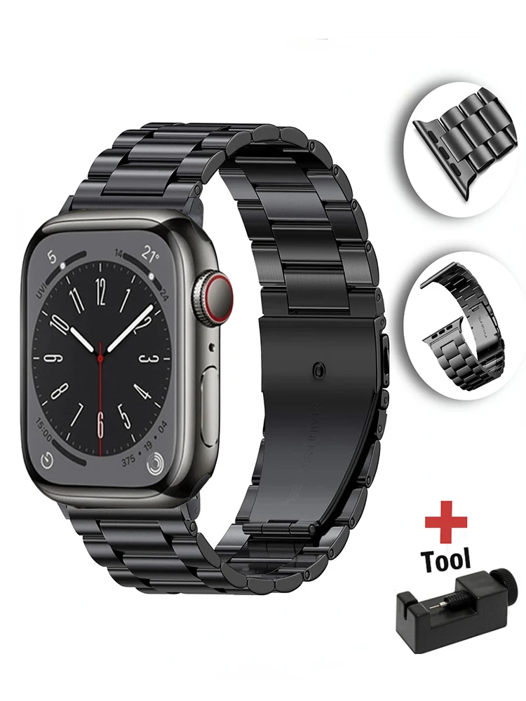 

Металлический ремешок для Apple watch Ultra/2 49 мм 9 8 7 45 мм 41 мм, высококлассный браслет из нержавеющей стали для iWatch 6 5 4 3 SE 44 мм 42 мм 40 мм
