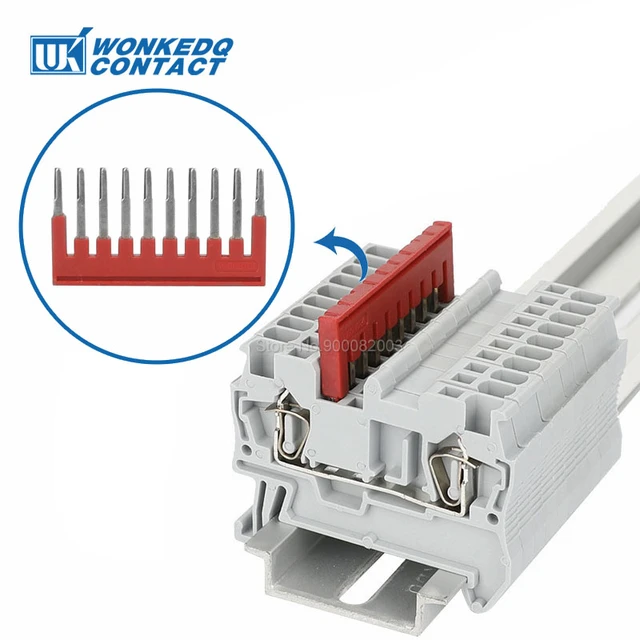 1Pc EB 10-12 ponte di inserimento UK UIK 16 morsettiera su guida DIN  elettrica EB10-12 Plug-in inserto connettore Wire Jumper Bar - AliExpress