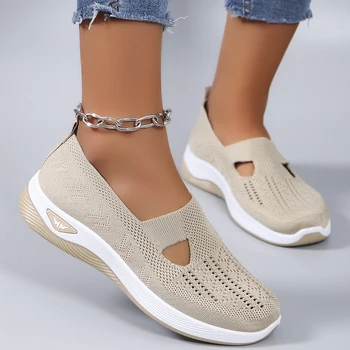 Spring new women's sports shoes, fashionable, breathable, lightweight, non-slip, wear-resistant, casual sports shoes, flat shoes 1