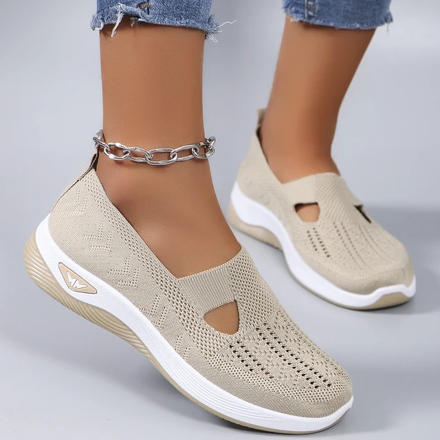 Spring new women's sports shoes, fashionable, breathable, lightweight, non-slip, wear-resistant, casual sports shoes, flat shoes 1