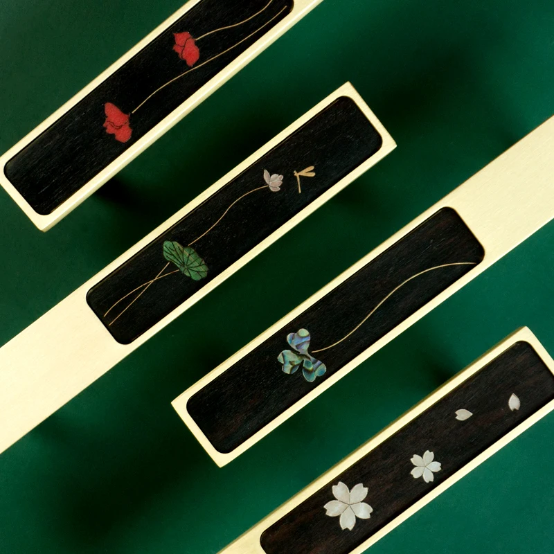 novo chines retro ebano escudo incrustado cobre 01