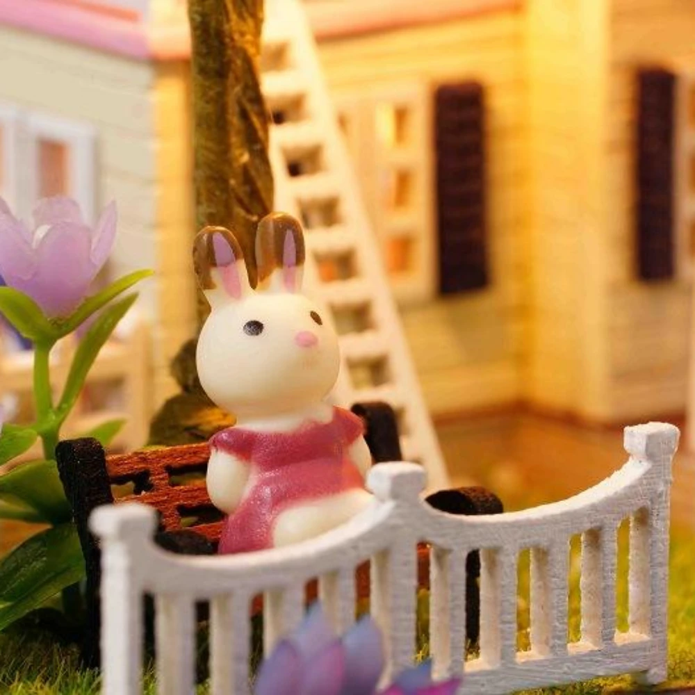DIY 미니 인형의 집, 꽃의 봄 나무 핸드메이드 미니어처 가구 공예 유리 공 장난감 빌딩 모델 키트, 인형의 집
