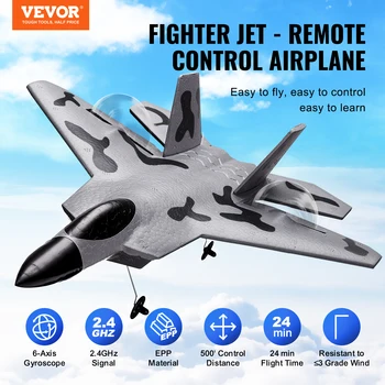 VEVOR F-22 RC Plane 2.4G Aircraft Remote Control Flying Glider Airplane with 6-Axis Stabilizer EPP Foam Toys for Children Gifts 2