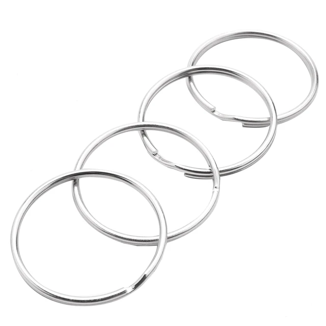 10X Quality 50Mm Keyring Split Ring Set Heavy Duty Large Nickel Key Loop  Sprung Hoop