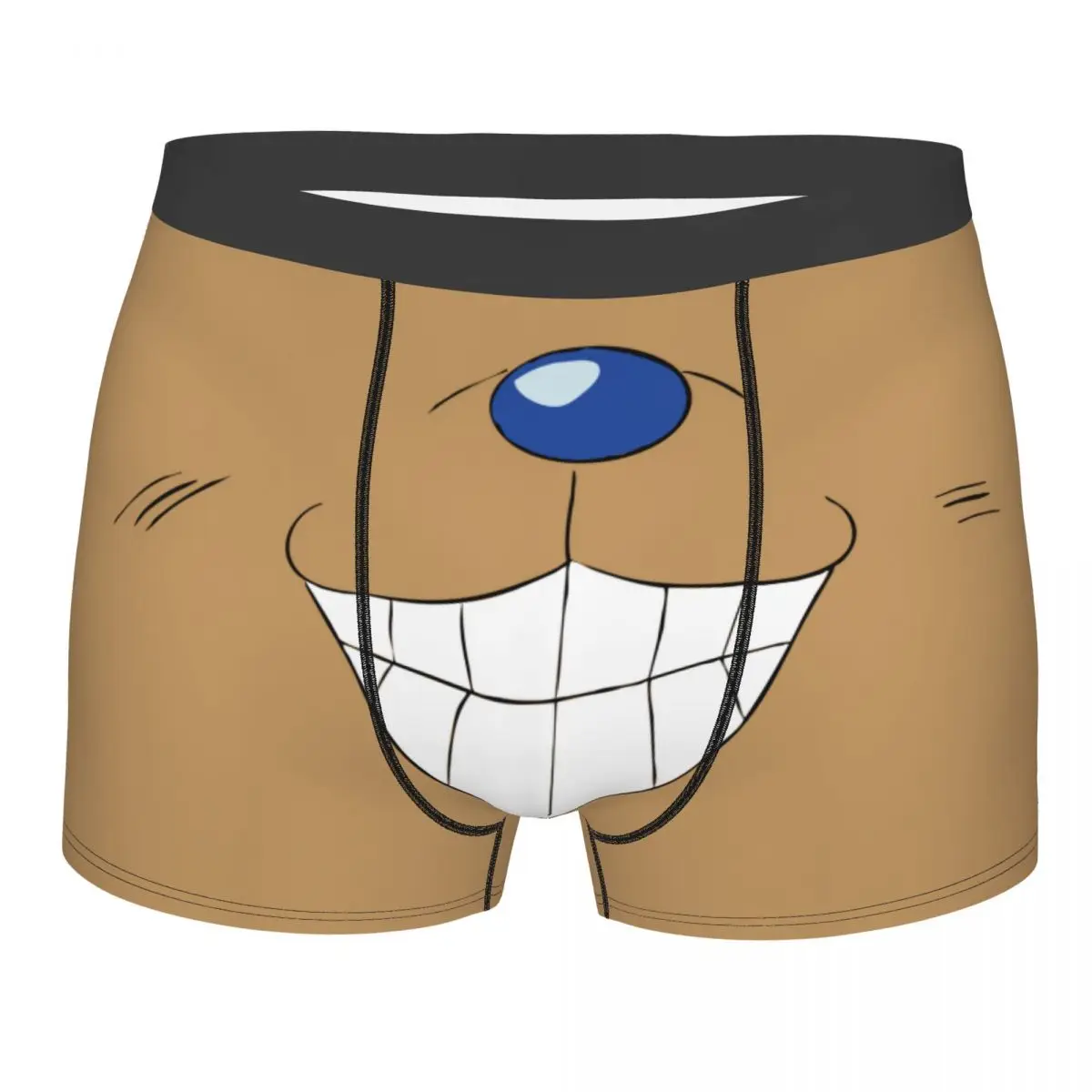 

Smiling Chopper Mouth Mens Underwear Boxer Shorts Panties Funny Breathable Underpants for Male Boxershorts Men Brown Print