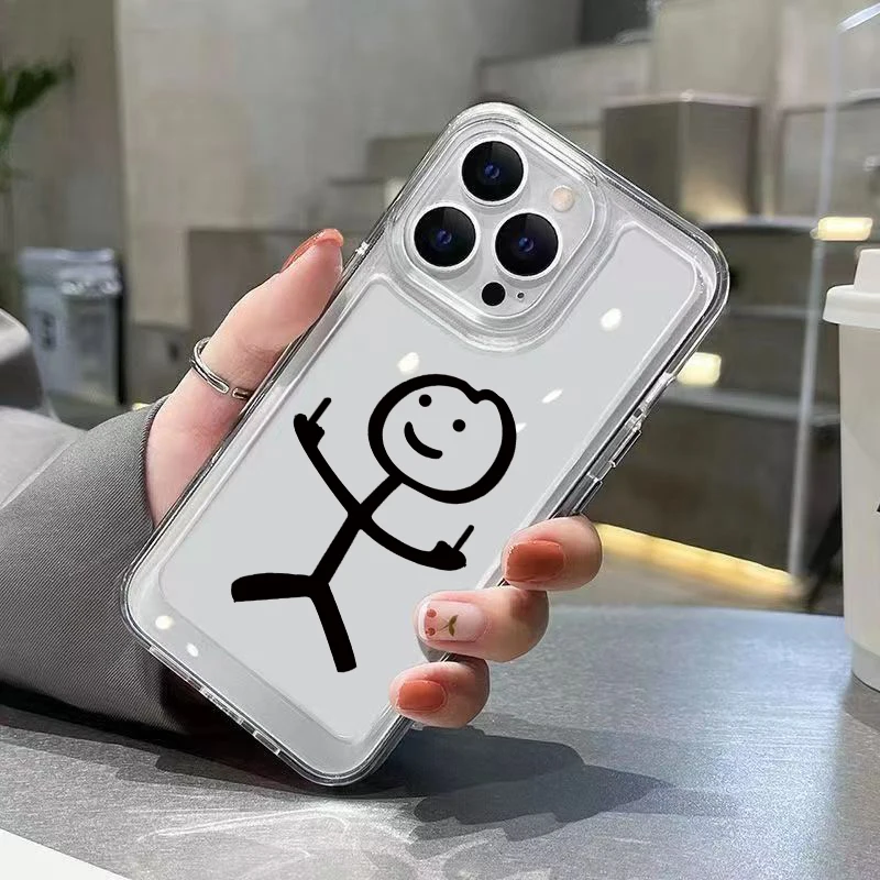 Soft Clear Phone Case with Cute Matchman Design