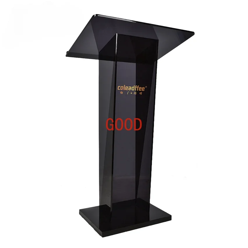 Transparent Acrylic Podium With White Acrylic Front Panel 43.4" Tall Pulpit Senior Lectern Easy Assembly Atril Color Options