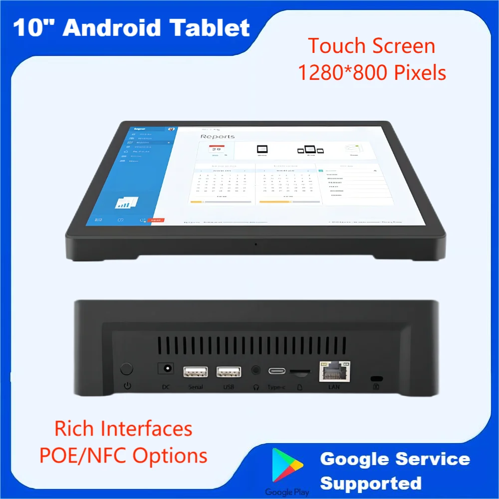 

10 Inch Desktop Android Tablet With NFC POE Customer Feedback Signature PAD With Touch Screen POS Terminal 2G+16G/4G+32G Memory