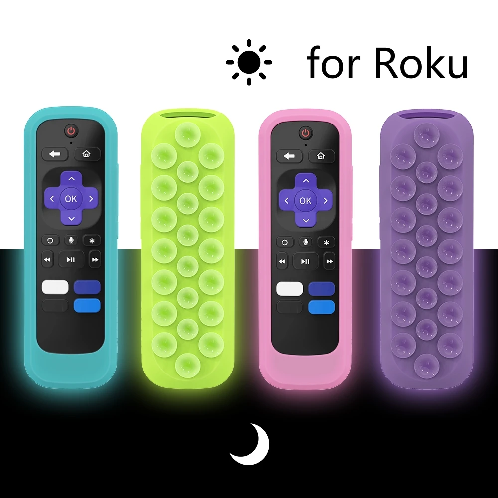 2-Pack Roku TV Replacement Remote With Glow-in-the-Dark Silicone Covers - Universal For TCL, Hisense, Onn, Element & More