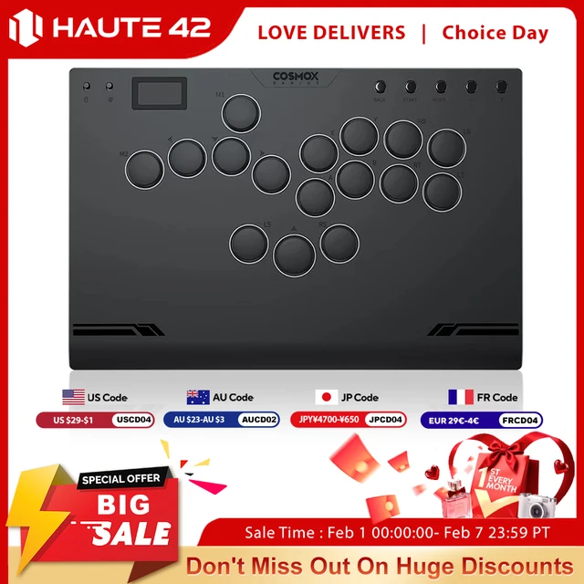 Haute42 M Gen2 Aluminium Alloy Hitbox Leverless Controller Stickless Arcade Stick For PC/Ps4 /Ps5 Hitbox Fighting Controller