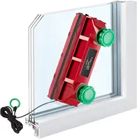 Magnetic Window Cleaner Tool | The Glider D4 Double Sided Outside Window Cleaner Tool Fits Windows 0.08"-1.6" Thick, Adjustable 1