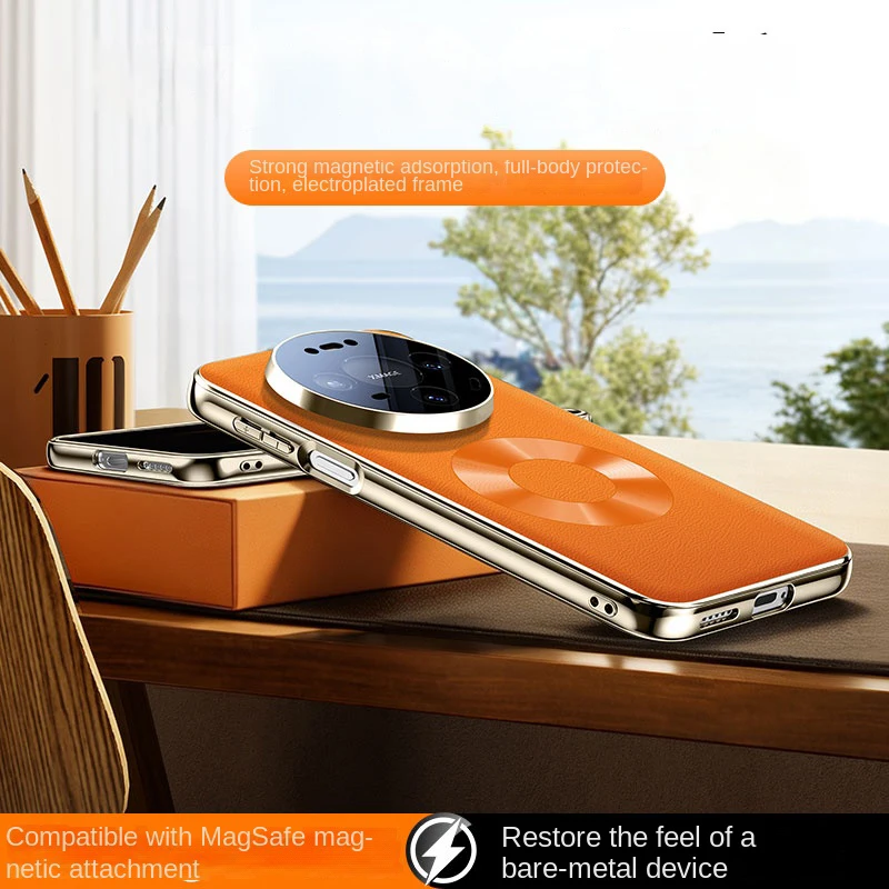 Luxury PU Leather Magnetic Case with Full Protection and Shockproof Lens Guard