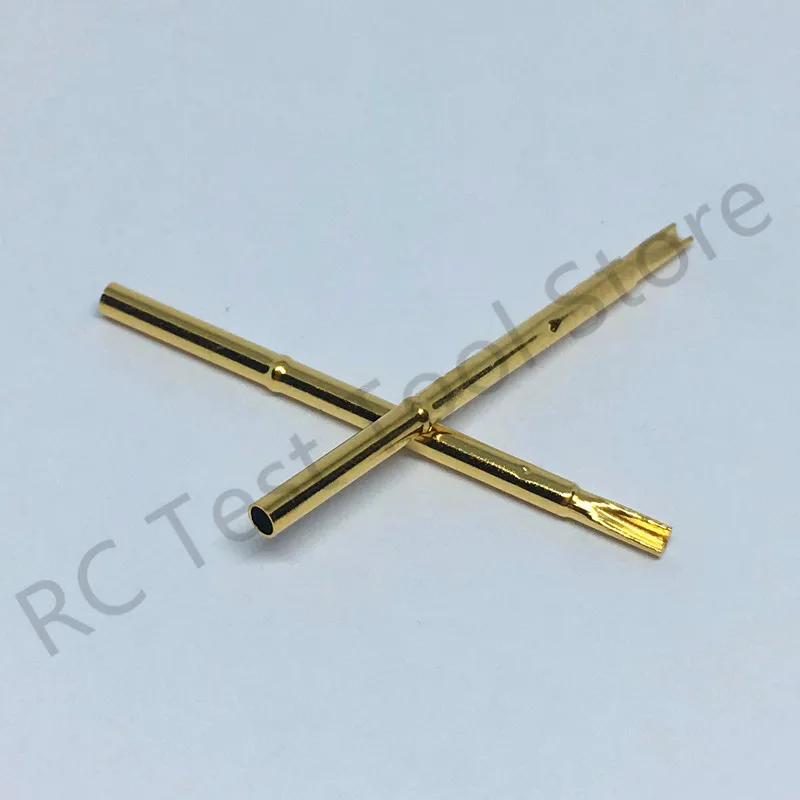 20/100PCS R100-6S Test Pin P100-B1 Receptacle Brass Tube Needle Sleeve Seat Solder Connect Probe Sleeve 29.2mm Outer Dia 1.67mm