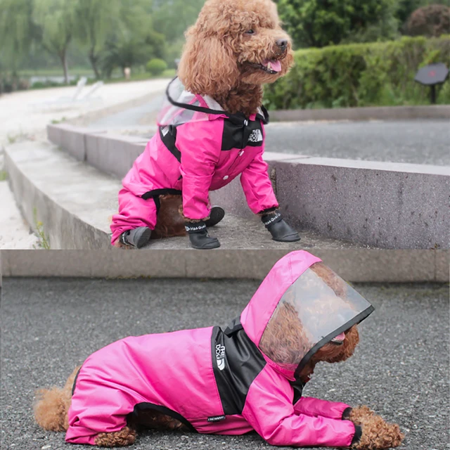 Pet Dog Raincoat Transparent Hooded Jumpsuit Dogs Waterproof Coat Water Resistant Clothes Dogs Cats Pet Jacket for Rainy Day 6