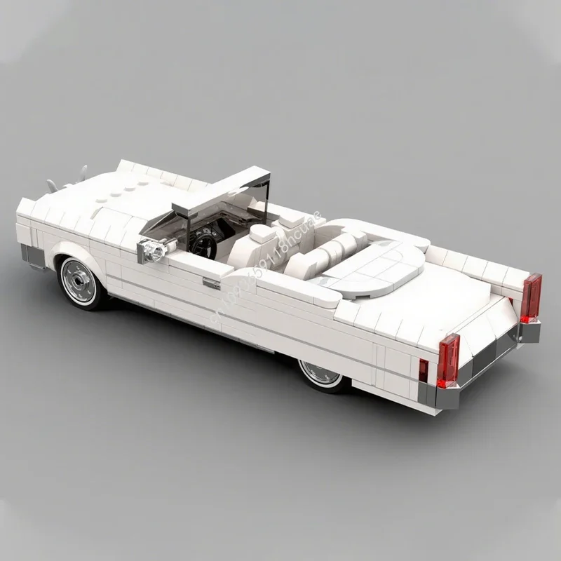 305pcs MOC 1970 Cadillacers De Ville 컨버터블 시티 챔피언스 슈퍼카 빌딩 블록 학령기 어린이를 위한 크리스마스 선물