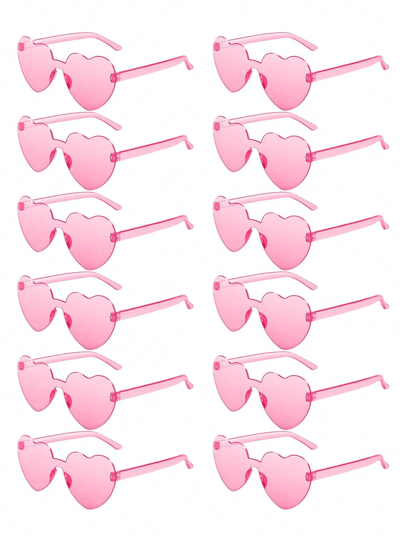 Heart Shaped Sunglasses Multi Pairs Candy Color Rimless Fun For Women Men Party Favors