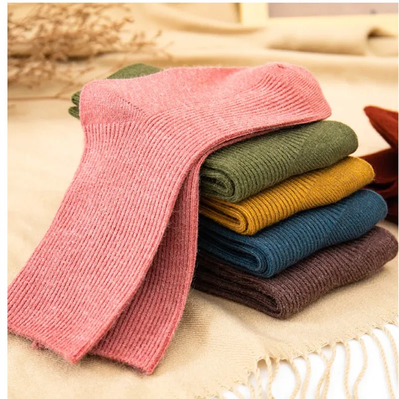 Kids Wool Socks Children Boys Girls Spring Autumn Soft Warm Socks Baby Fashion Solid Color Kids Long Winter Stuff