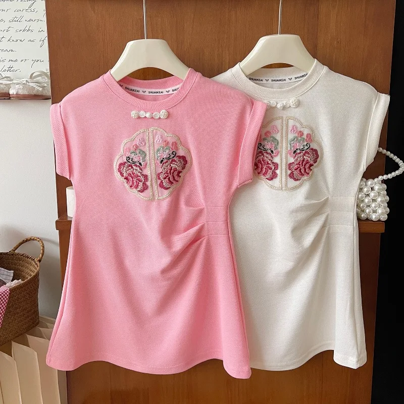 

Girls Dress Summer Short Sleeve Retro Kids Dress Fashion Toddler Girl Dresses Party Princess Baby Girl Dress 2 3 4 5 6 7 8 9Yrs