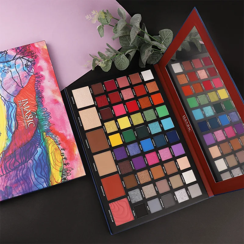 IMAGIC 56 Color Terraced Eyeshadow Pearlescent Matte Polarized European American Eyeshadow Palette Stage Makeup Artist