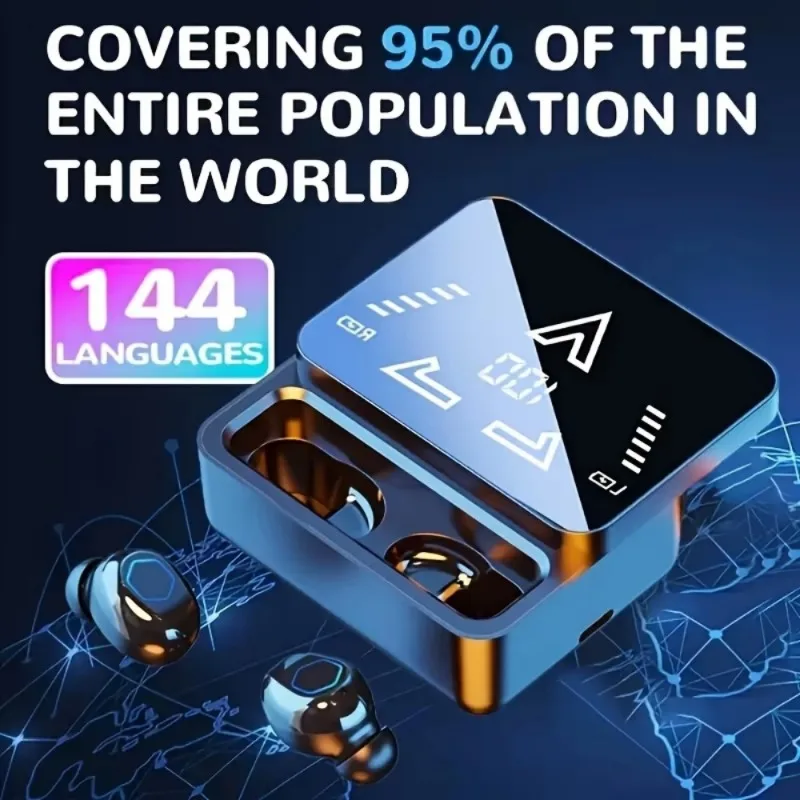 AI M48Pro Translator Earbuds Real-Time Translators Headphones 144 Languages Voice Translator Wireless Bluetooth Headset With Mic
