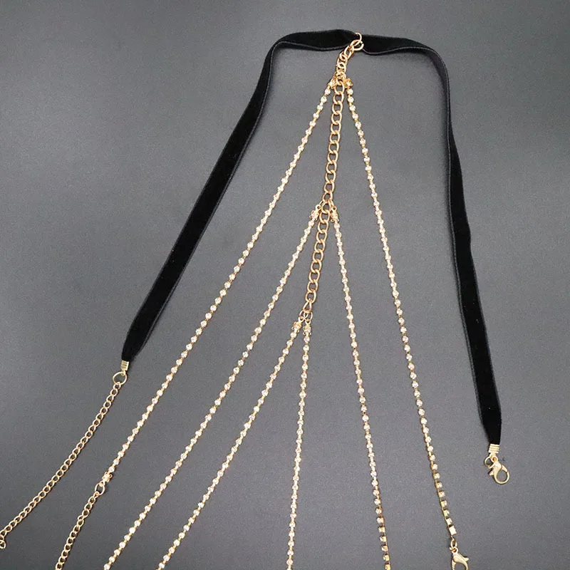 Roni Bouker Hot Sale Women's Foot Jewelry Woman High Heels Accessories Women Crystal Ankle Tassel Diamond Thigh Chain Female