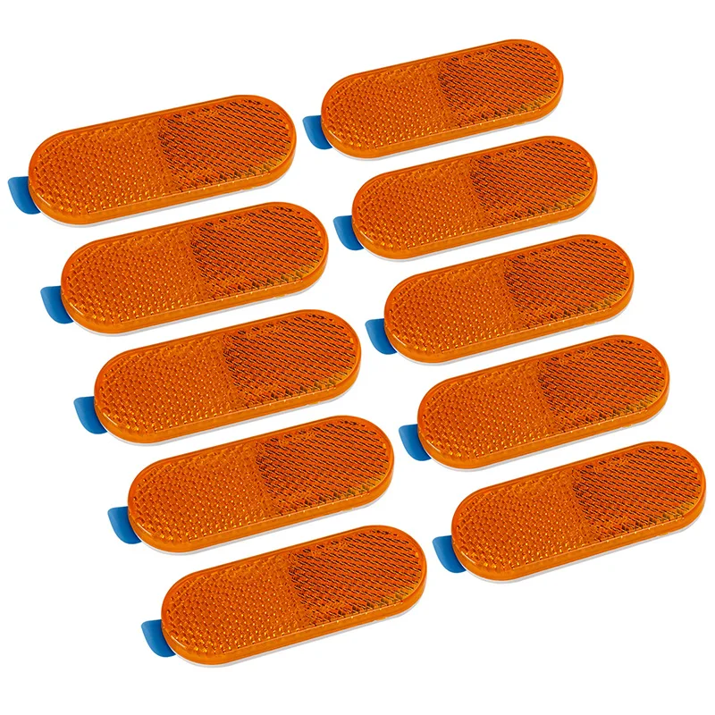 AOHEWEI 10 pezzi adesivi riflettenti con riflettori per rimorchi ovali adesivi per accessori per auto riflettenti posteriori di sicurezza per camion rimorchio
